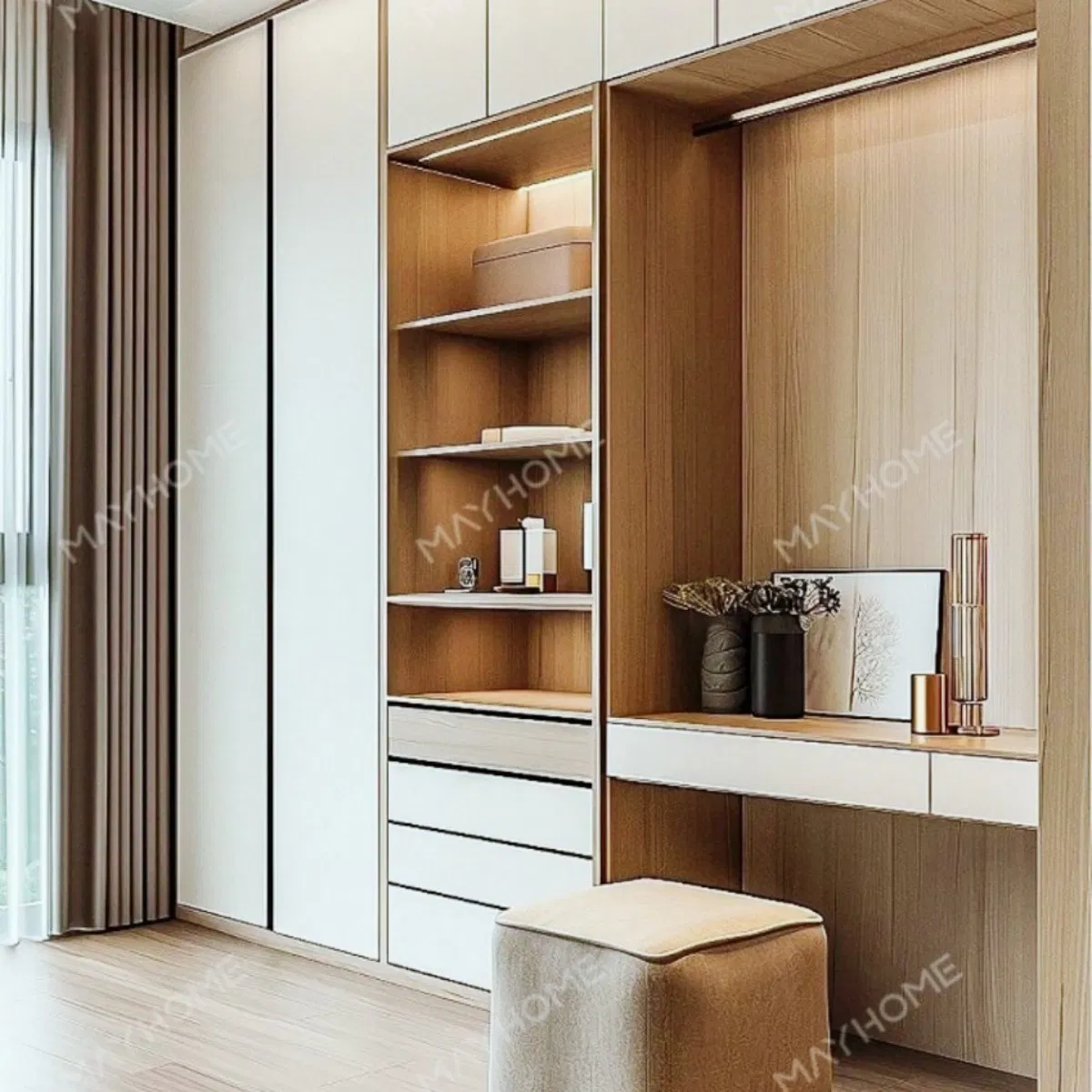 Factory Aluminium Alloy Honeycomb Panel Room Divider Unit Built-in Wardrobe Cloakroom Storage