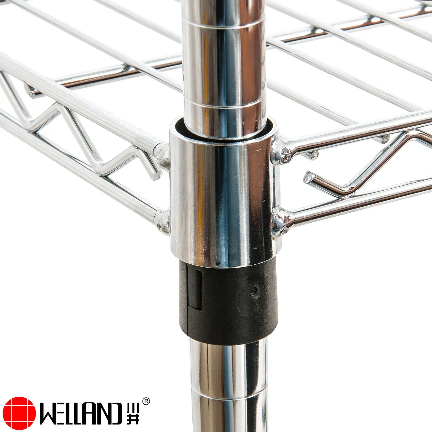 Metropolitan Storage Furniture Fastener Chrome Metal Wire Shelving Systems or Office or Library