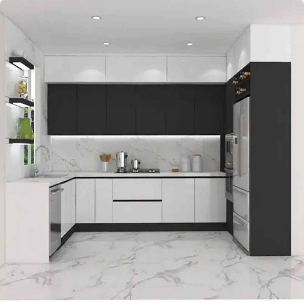 Modern Kitchen Cabinet Featuring Touch Open Close System