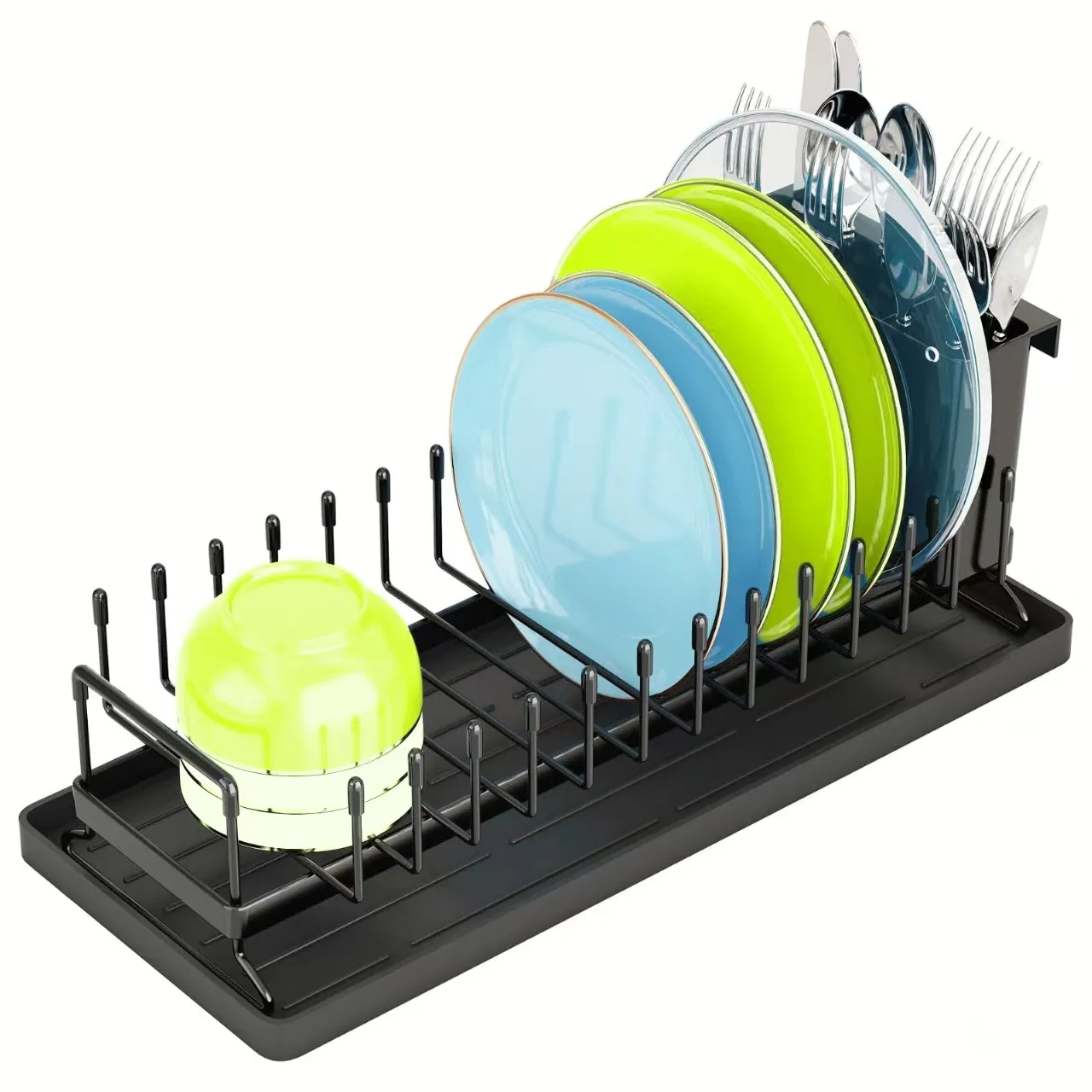 Large Extendable Dish Drying Rack, Expandable Dish Rack for Kitchen Counter, with Multifunctional Drainboard, Fits Any Sink, Drainer for Countertop Organization
