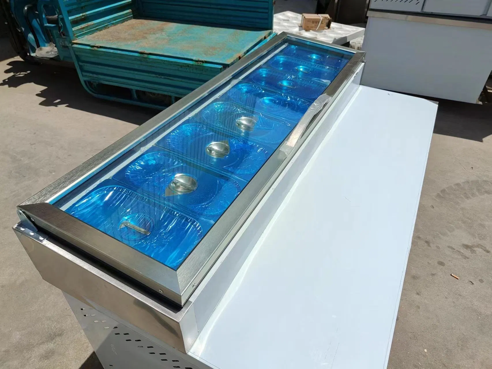 Pizza Counter Top Salad Bar Prep Station Freezer Cooling Cooler for Display Storage for Prep Work