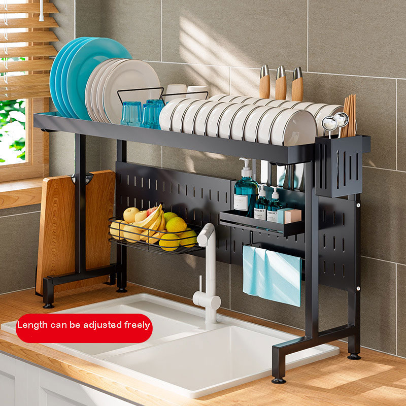 Adjustable Over Sink Dish Rack, Stainless Steel Storage