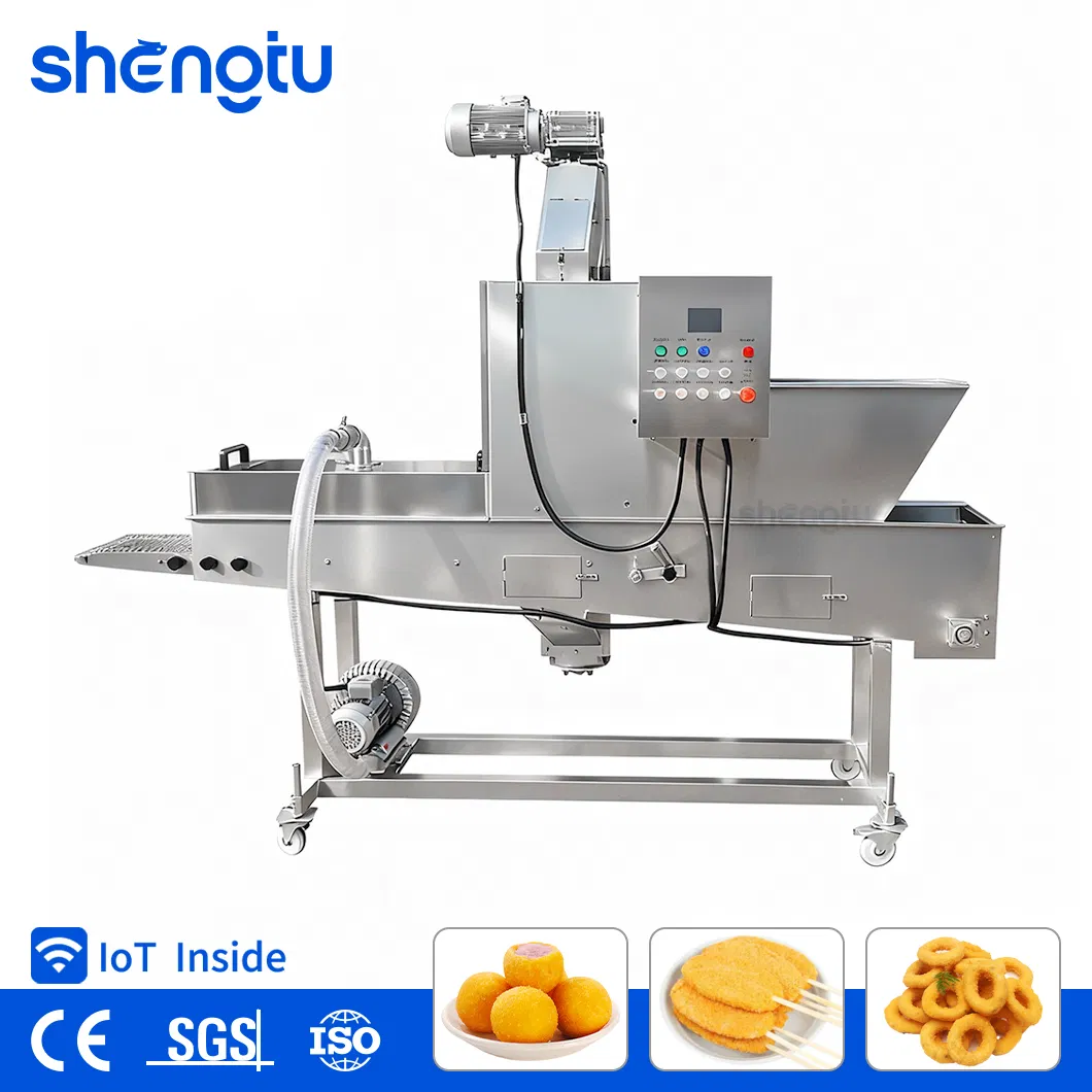 Continuous Powder Coating System for French Fries and Vegetable Tempura