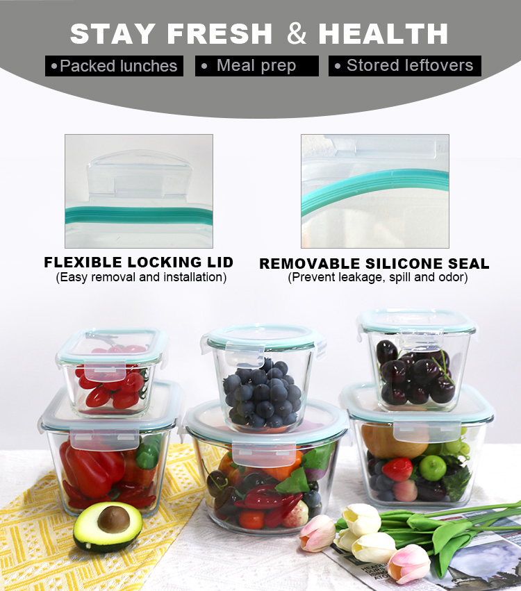 Deep Large Borosilicate Glass Food Storage, Oven Safe, Great for Marinating Meats, Keeping Food Fresh in Refrigerator &amp; Pantry