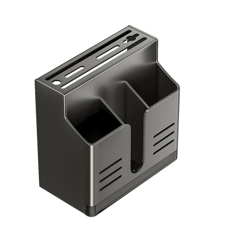 Multi-Functional Storage Box &amp; Knife Block Integrated Kitchen Wall-Mounted Storage Rack