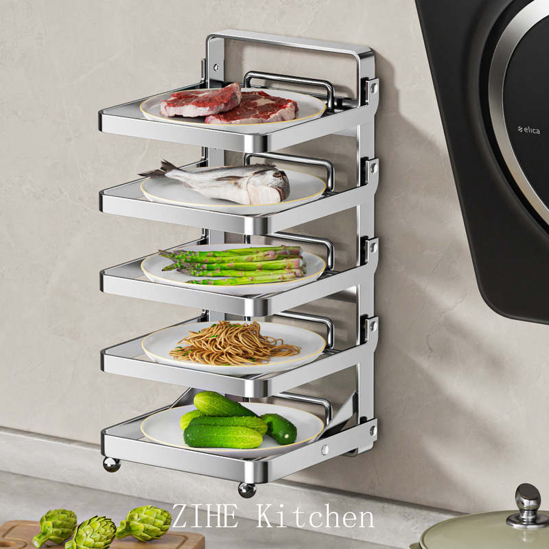 Perforated Kitchen Wall Mounted Storage Rack Kitchen Supplies Appliances Storage