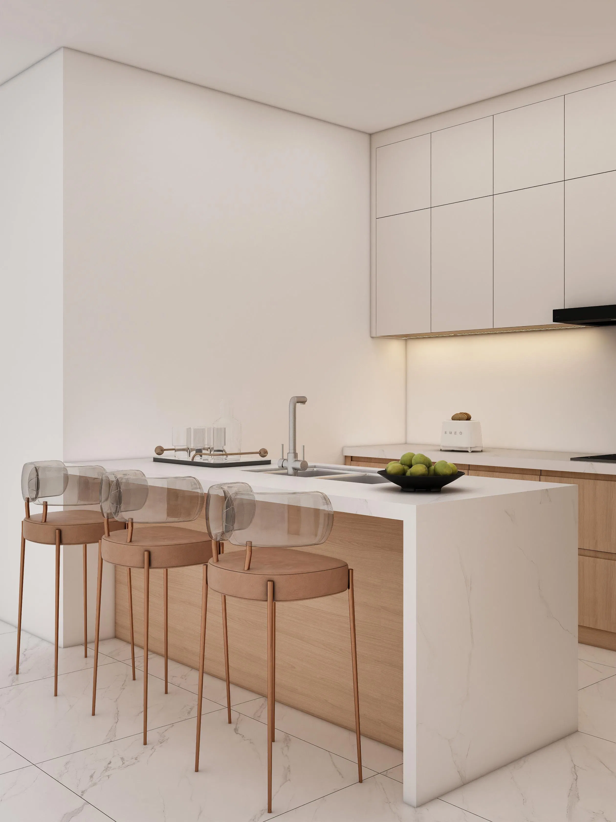 Simple Clean Deisgn Minimalist Modern Kitchen Cabinet Storage