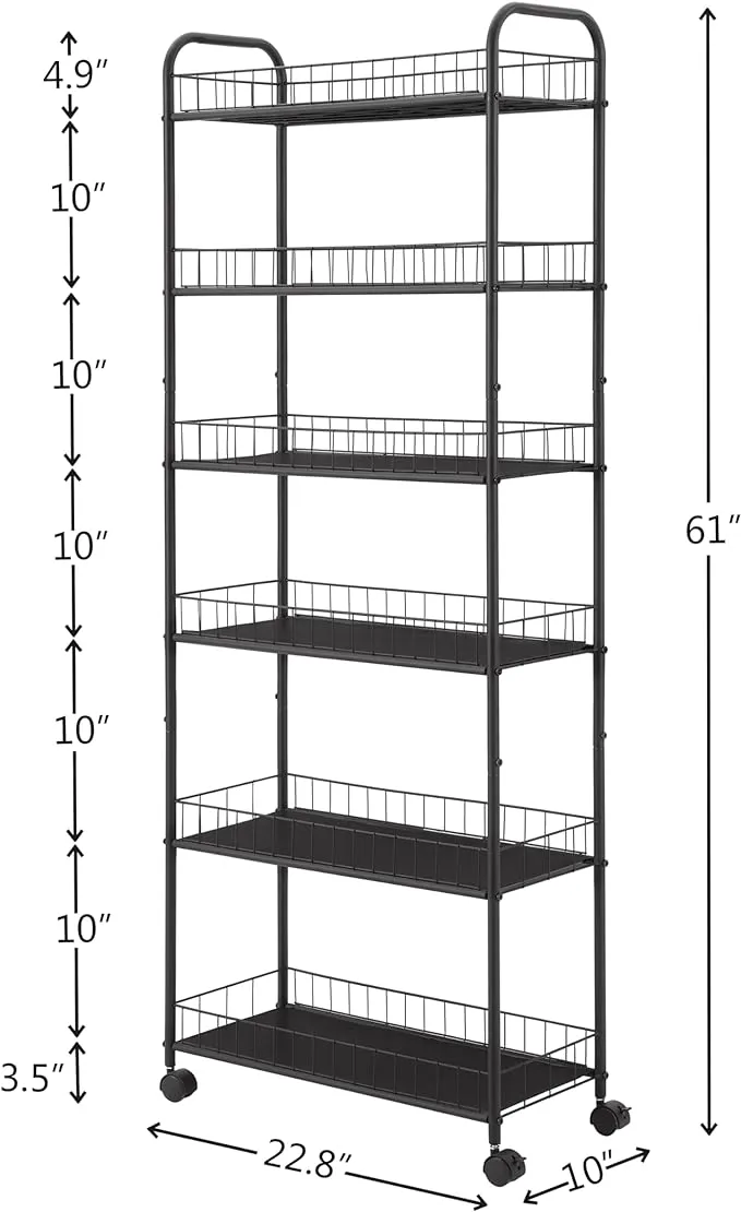 6-Tier Rolling Cart Storage 2