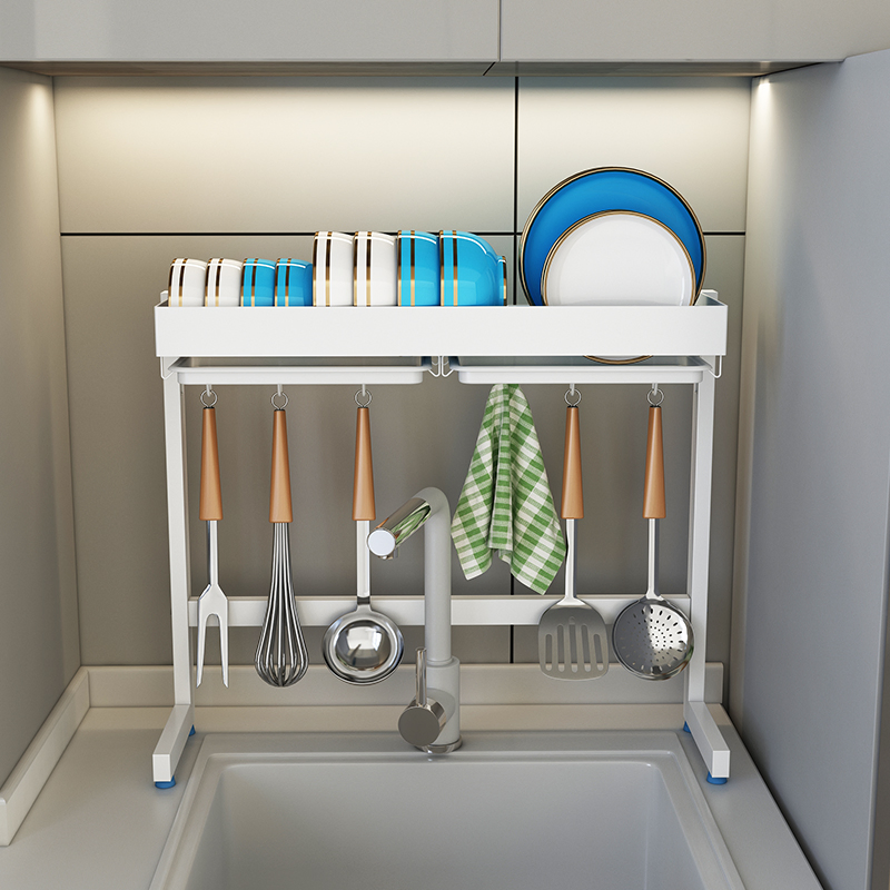 Premium Stainless Steel Over-Sink Dish Draining Rack for Efficient Kitchen Organization