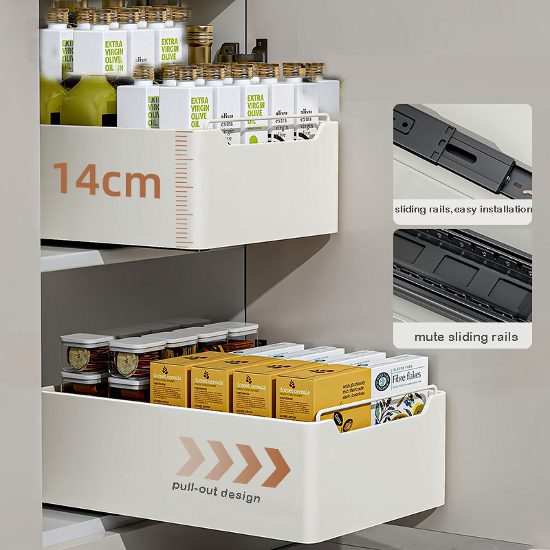 Kitchen Drawer Basket, Multi-Layer Under-Sink Storage, Cabinet Pull-out Storage Cabinet