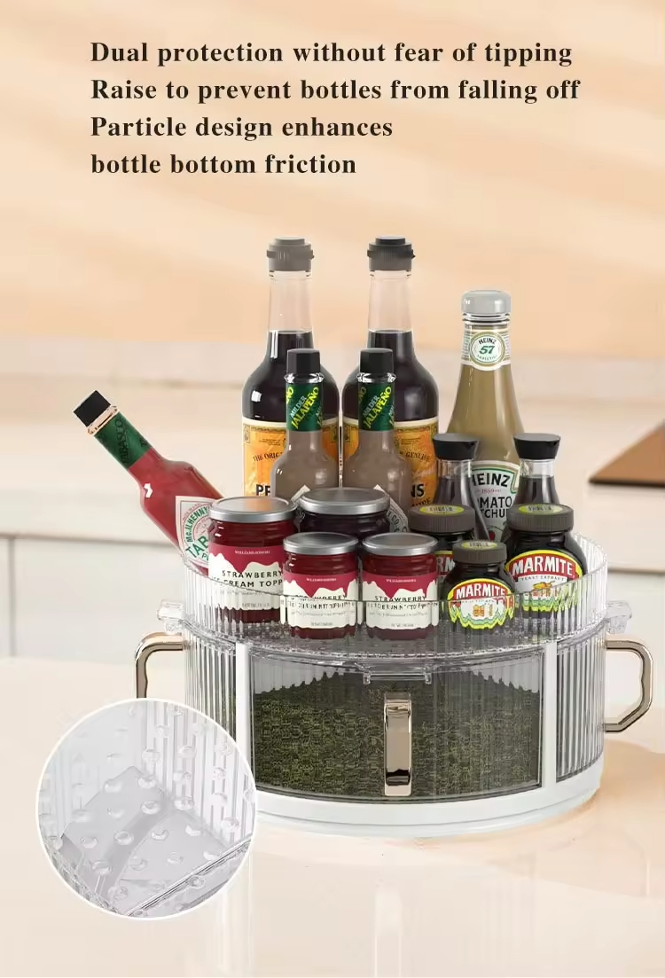 Kitchen Storage Tray Round Plastic Container Organizers Tray