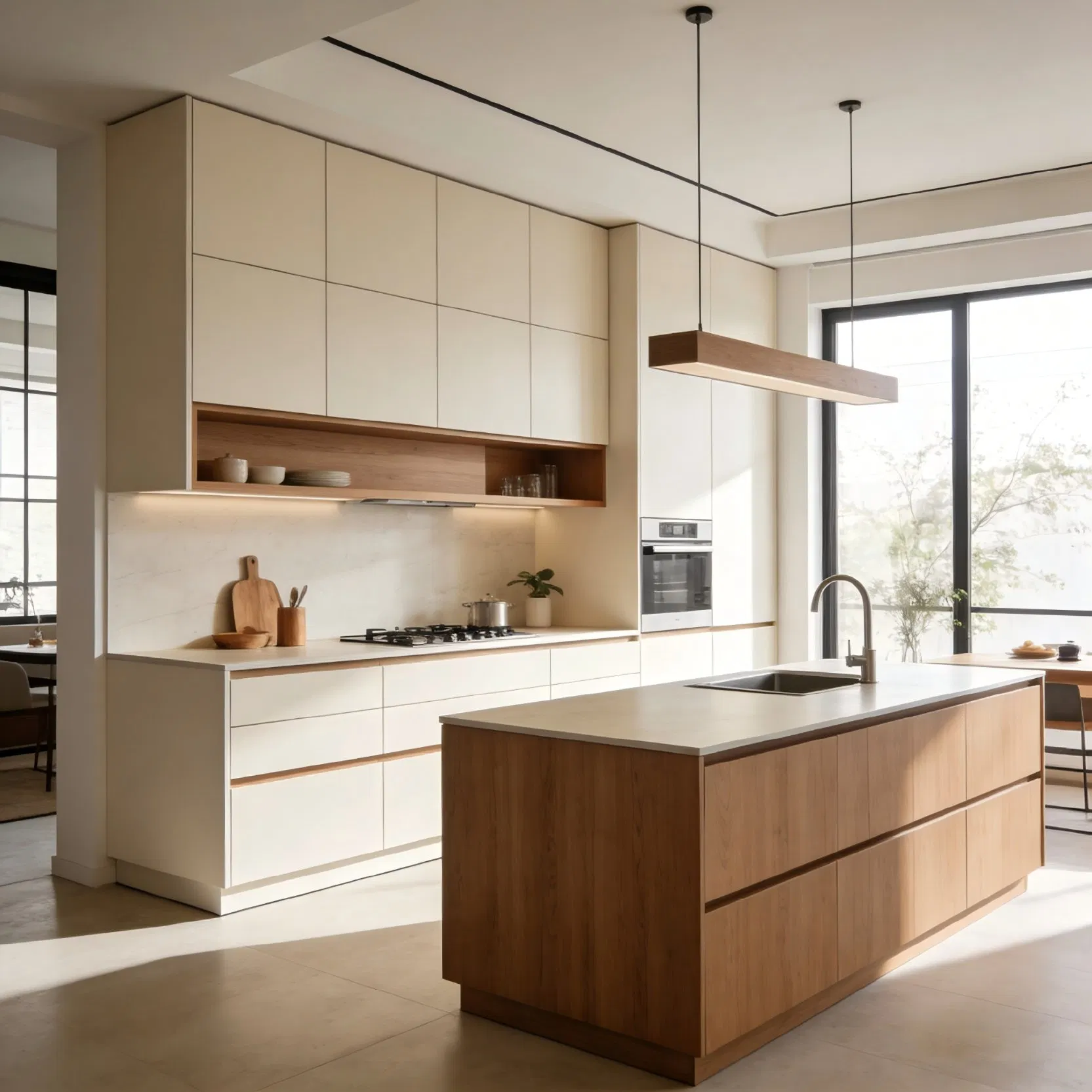 Smart Modular Modern Kitchen Cabinet with Organized Storage