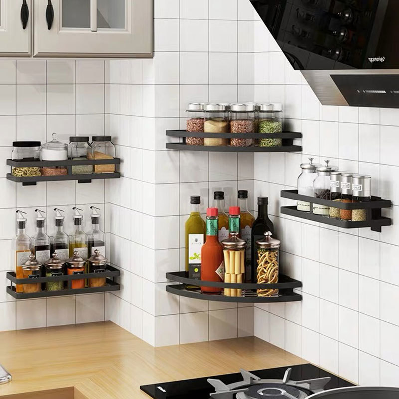 304/201 Stainless Steel Wall-Mounted Spice Rack - Drill-Free Kitchen Storage