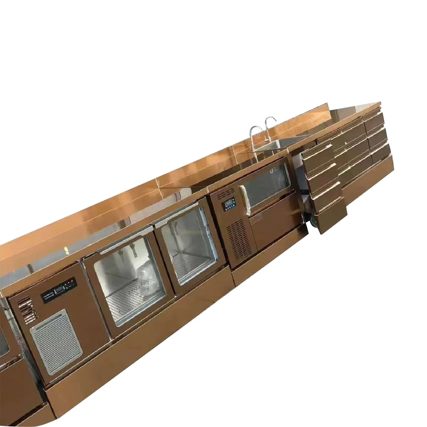 Professional Barista Workstation with Cup Rack and Condiment Station Organization