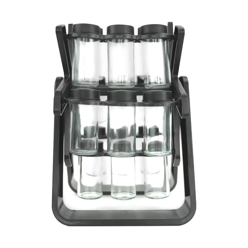 Rotating Double-Tiered Ferris Wheel Spice Organizer Rack Kitchen Storage Accessories