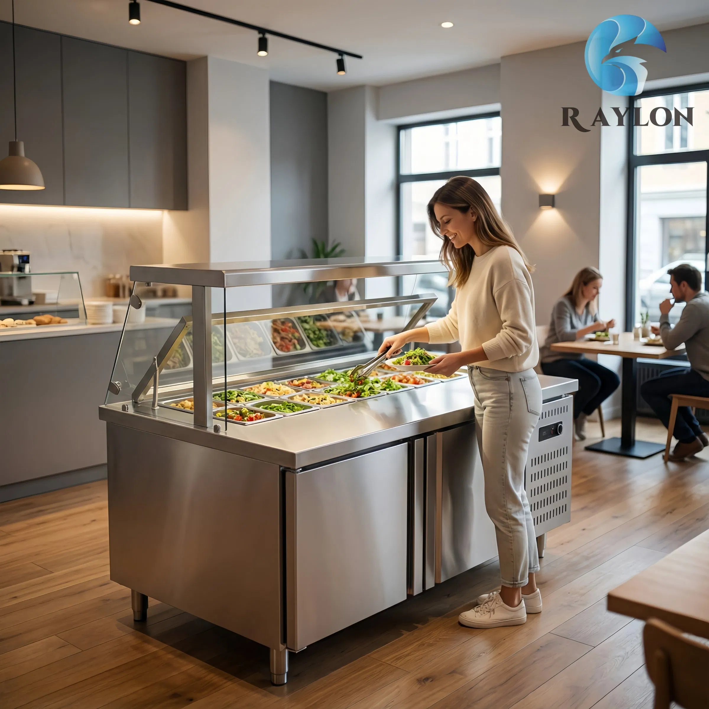 Salad Bar Refrigerator Food Service Equipment for Supermarket