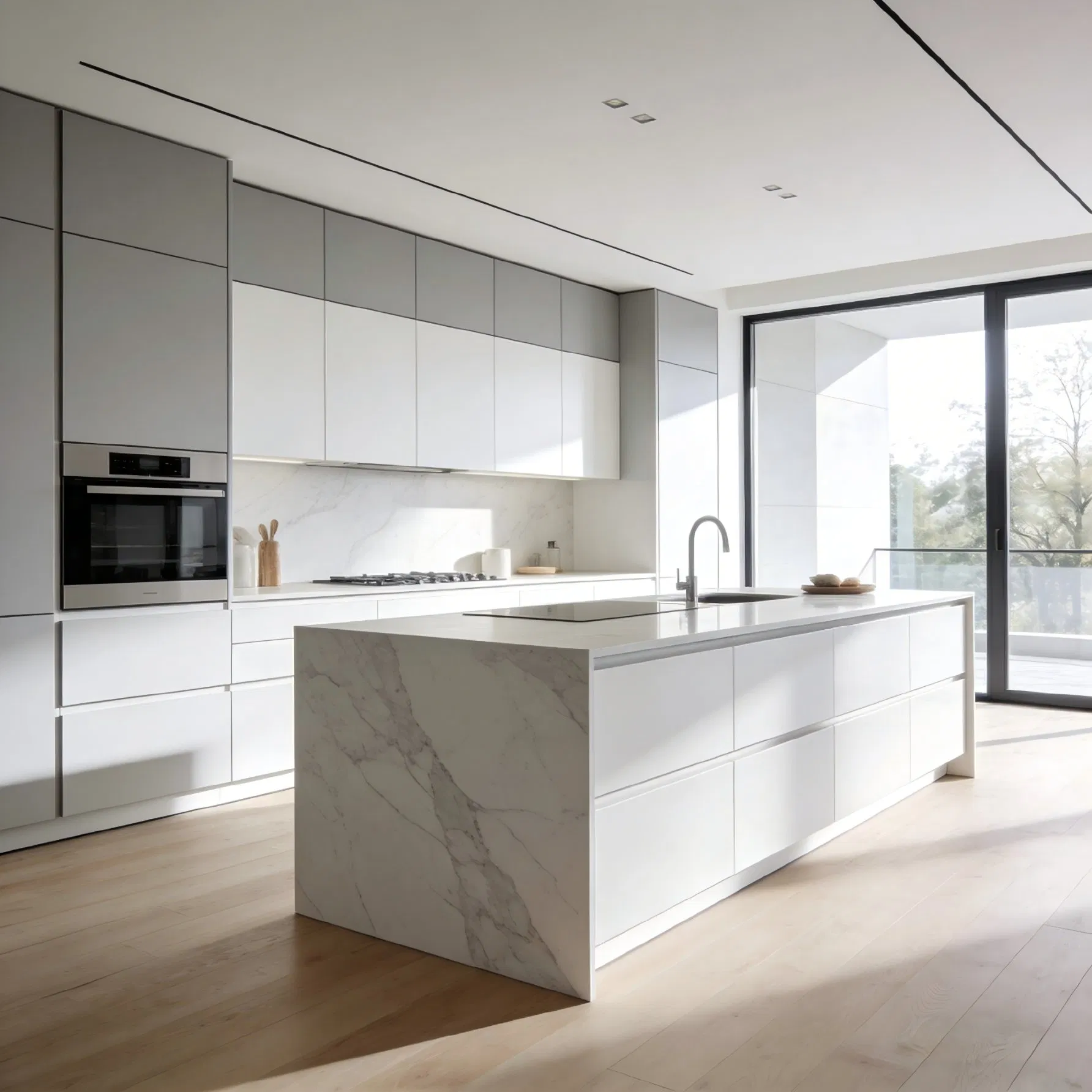 Modern Kitchen Cabinet with Large Capacity Storage Design