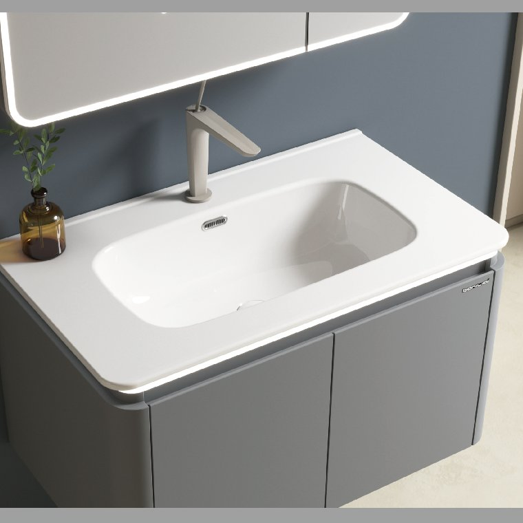 Bathroom Furniture 800mm Bathroom Accessories PVC LED Light Bathroom Cabinet