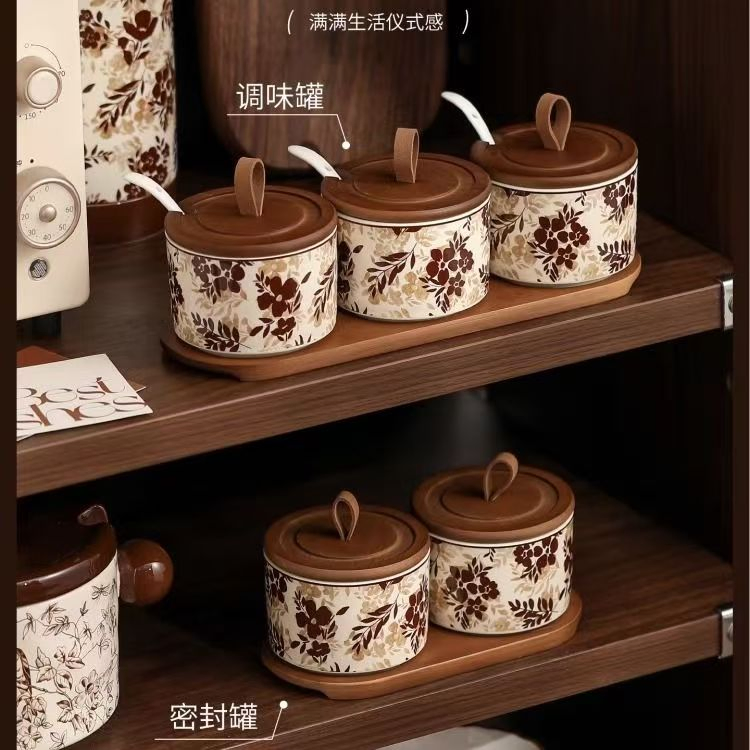 Storage Spice Luxury Kitchen Tools Porcelain Nordic Household Seasoning Sugar