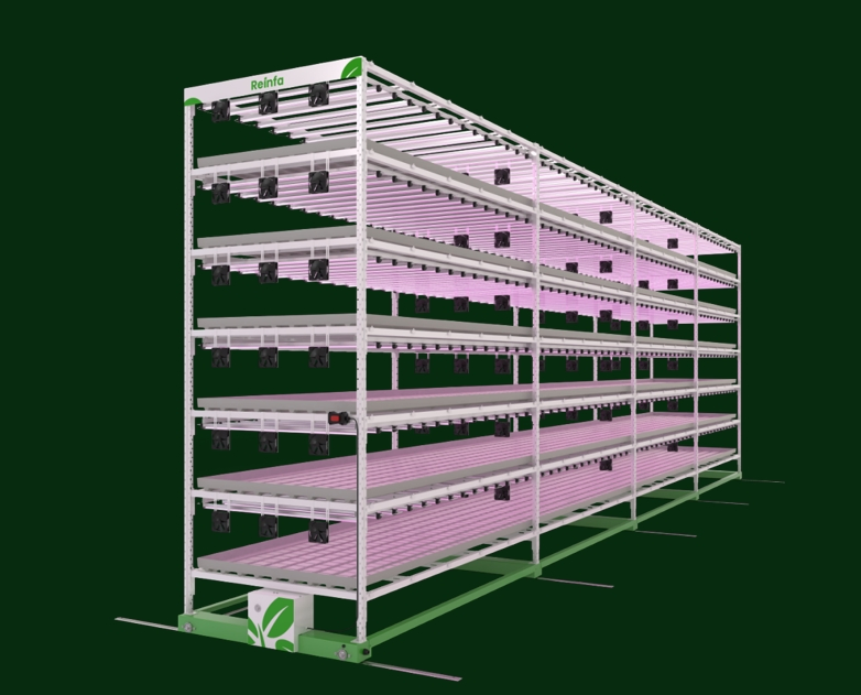 Automated Tidal Flow Hydroponic System with Adjustable Shelves
