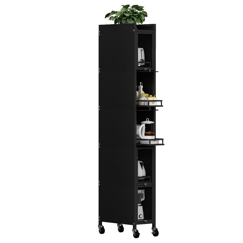 Multi Layer Storage Rack, Pull-out Kitchen Utensils Storage Cabinet Floor Standing Shelf