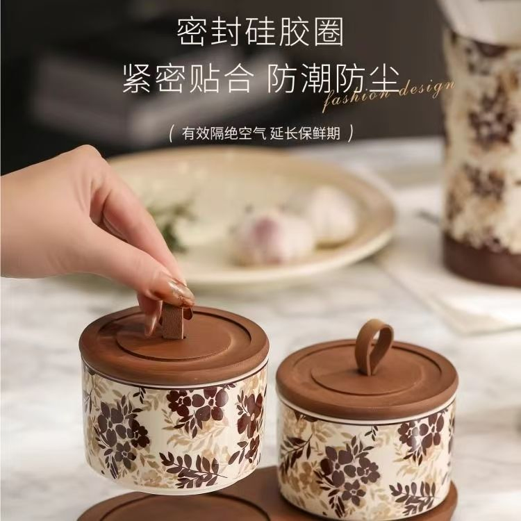 Storage Spice Luxury Kitchen Tools Porcelain Nordic Household Seasoning Sugar