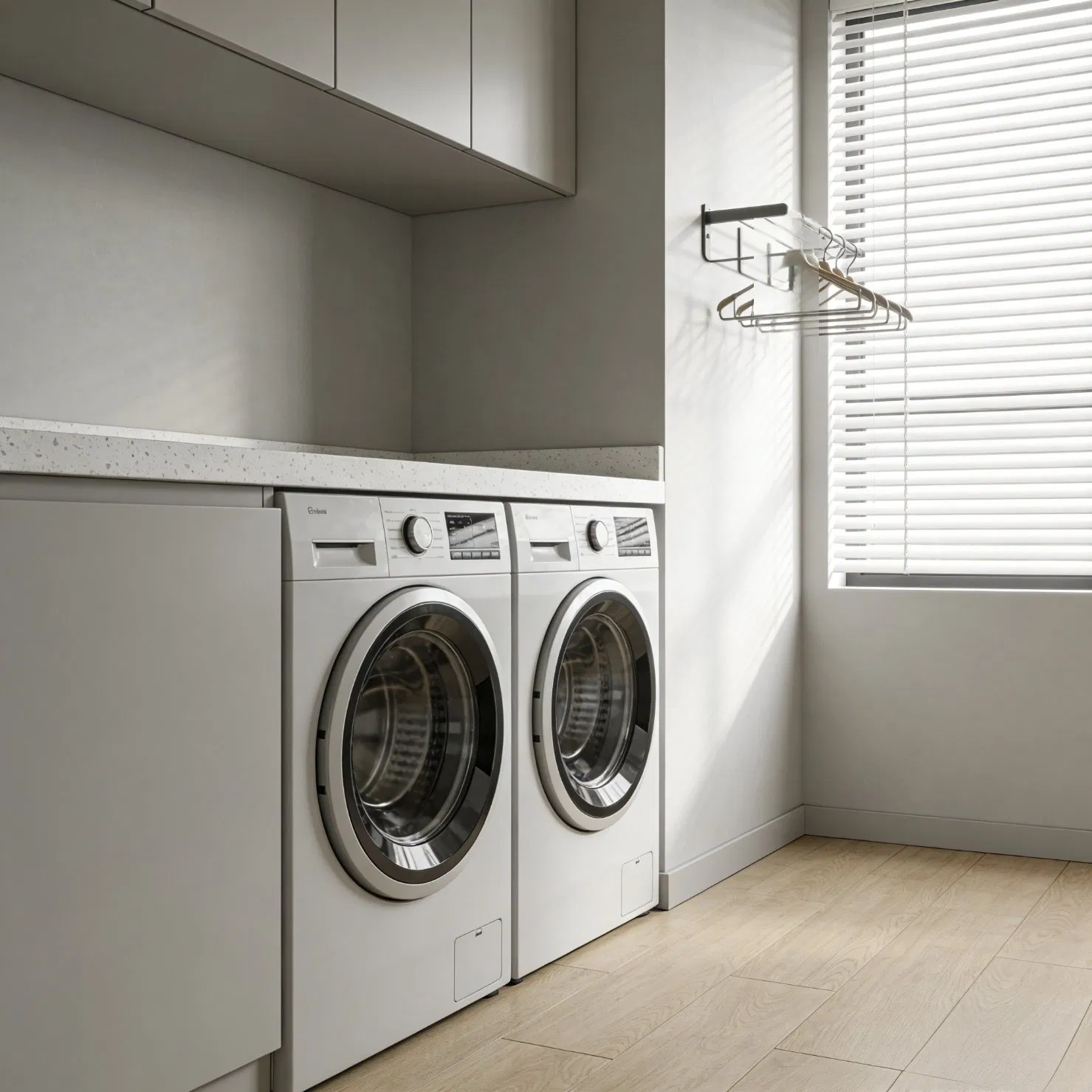 Modern Laundry Cabinet with Easy Clean Finish for Utility Room