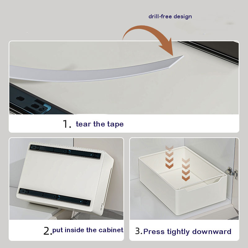 Drawer-Type Kitchen Basket, Built-in Cabinet Storage, Deep Cabinet Layered Storage Box