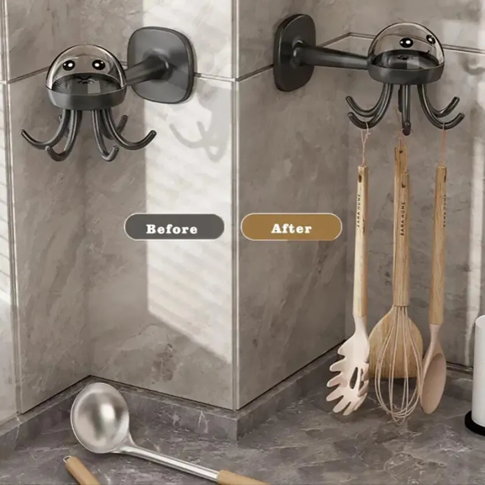 Kitchen Utensils Storage Rack No-Punch Wall Mounted Shelf Ez29179