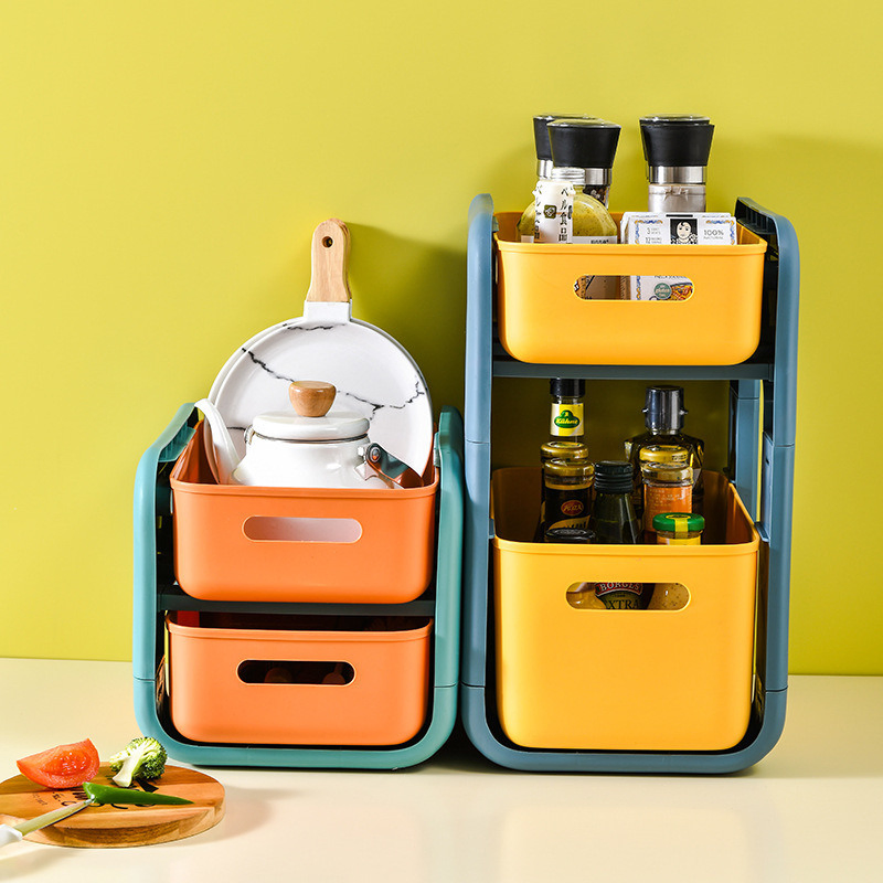 Sliding Drawer Nordic Style Double-Layer Storage Box Under Sink Storage Rack Mi16026