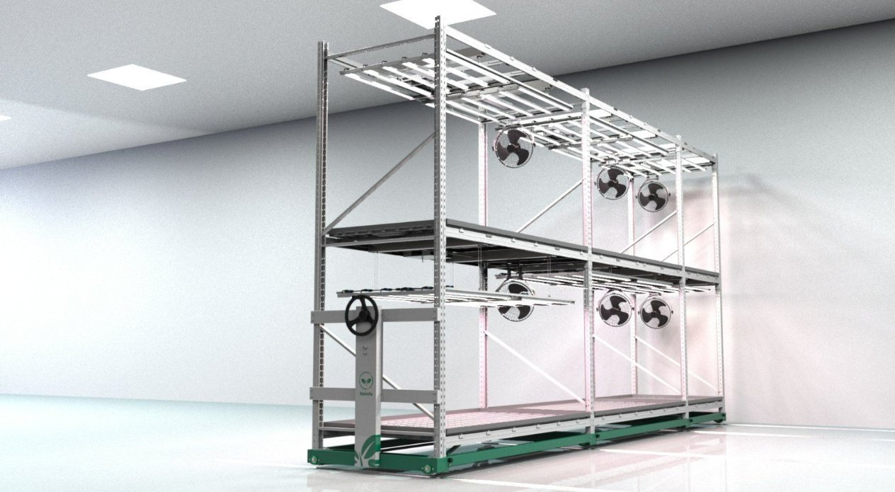 Reinfa High-Capacity Multi-Tier Plant Shelf System, Mobile &amp; Durable for Commercial Farming