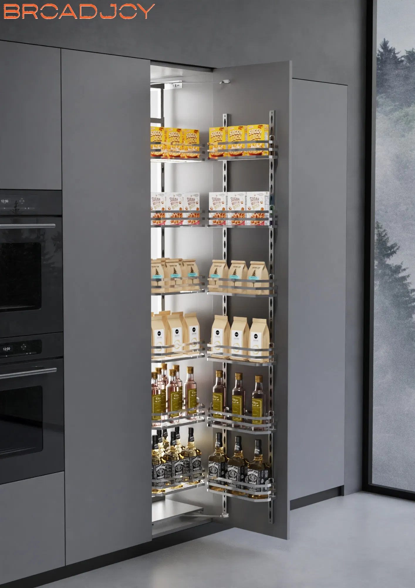 Kitchen Hardware High Organization Shelf Cabinet Holder Sauce Storage Corner Rack Stainless Steel Drawer Mesh Shelfing High Pantry Unit Basket