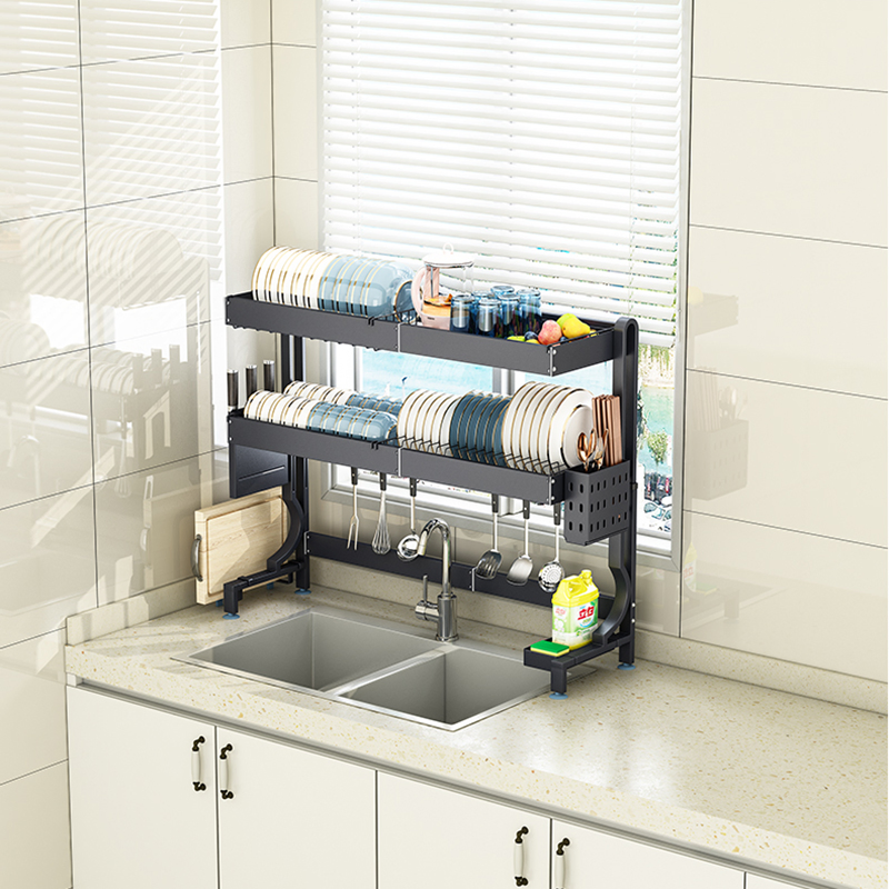 201 Baking Paint Telescopic Over-Sink Storage System Kitchen Utensils &amp; Cookware Utensil Organization Dish Rack Drainer