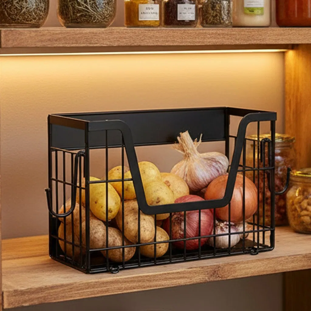 Metal Shelf for Refrigerator Pantry Fruit Vegetable Storage Bins