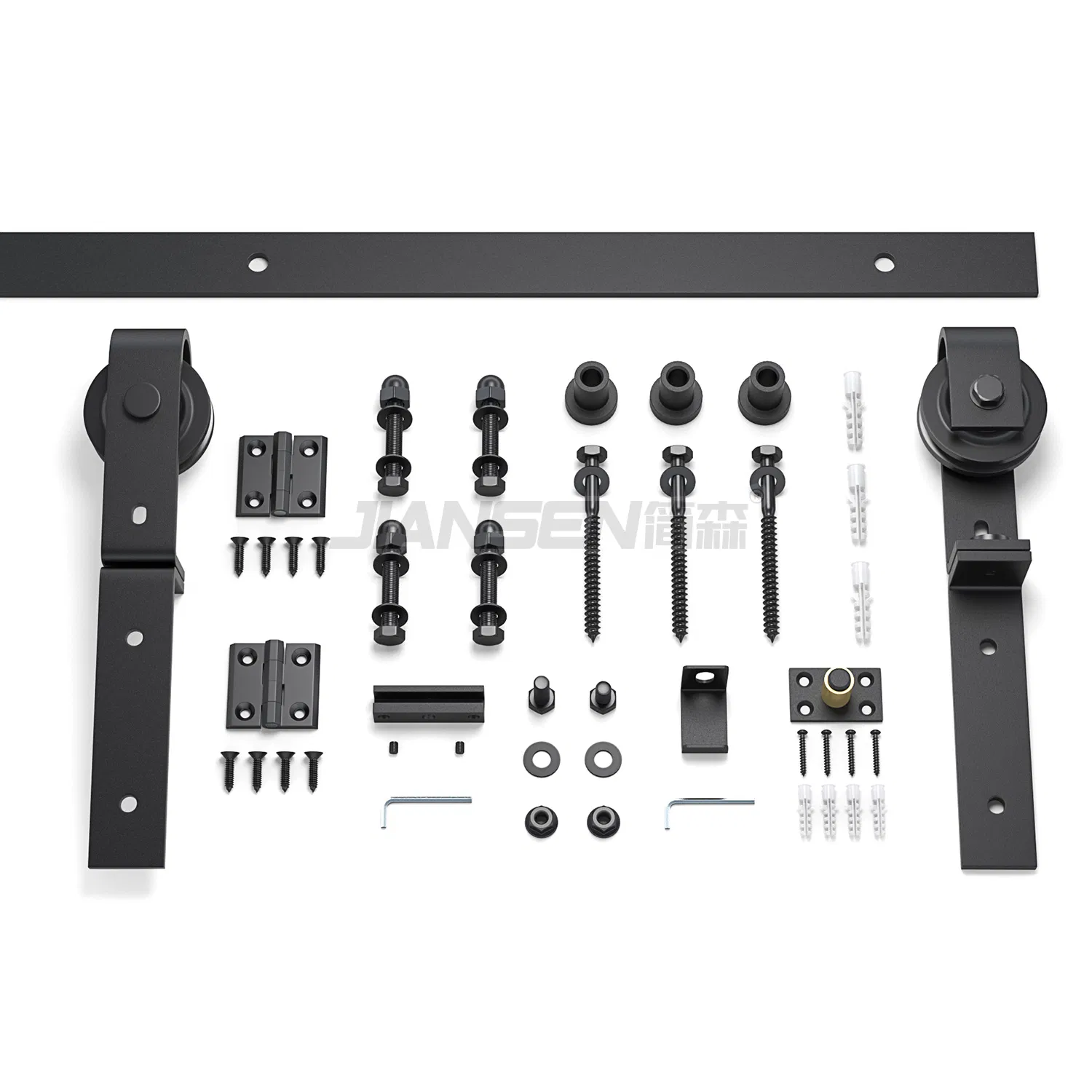 4.3ftsliding Door Hardware Kit Heavy Duty Barn Door Track System Customizable Bi Folding Design for Single Double Wooden Doors