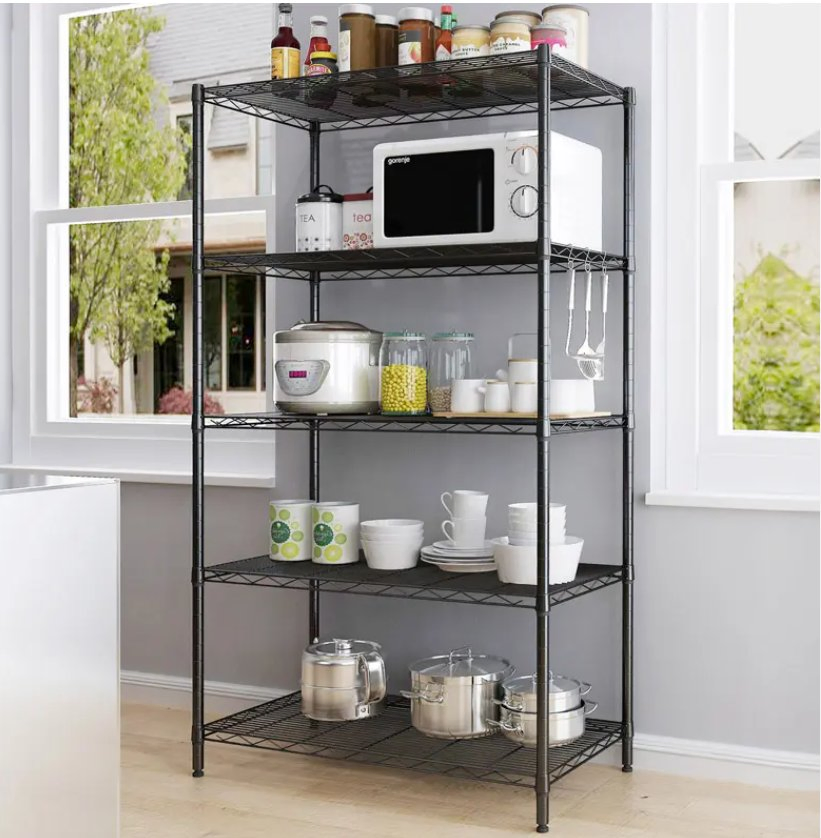 Kitchen Food Storage Heavy Duty Wire Shelving Unit Shelves Storage Rack Metal Trolley