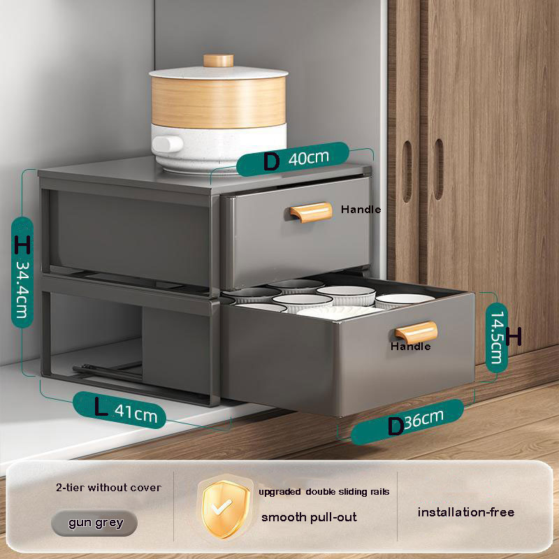 Versatile Cabinet Drawer Storage Solution with Slide-out Feature