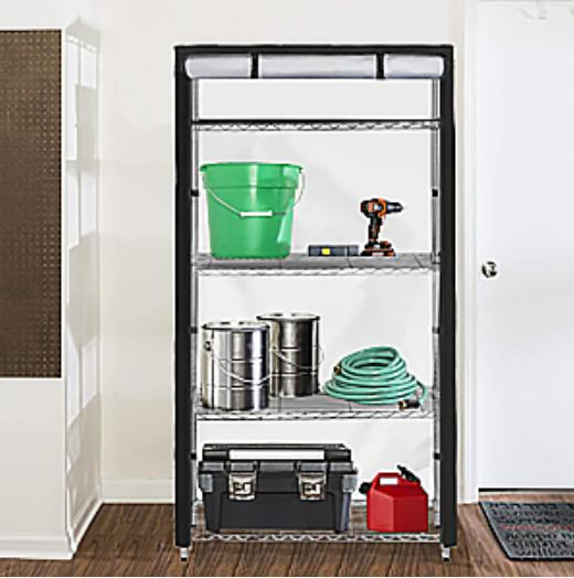 Waterproof Garage Storage with Shelving with Cover Metal Rack