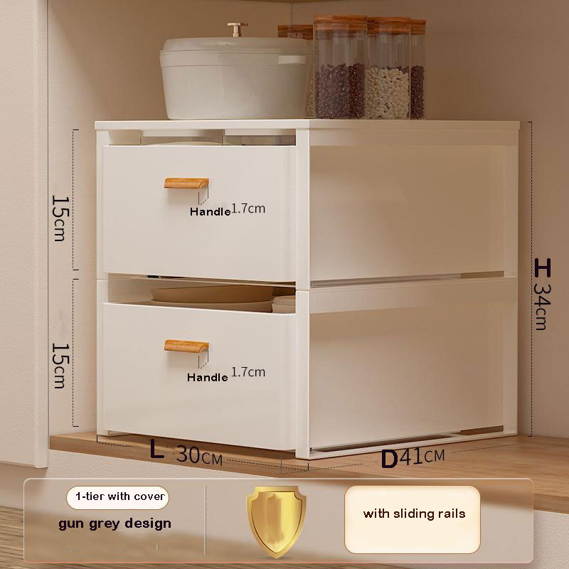 Versatile Kitchen Storage Organizer Box with Sliding Rails