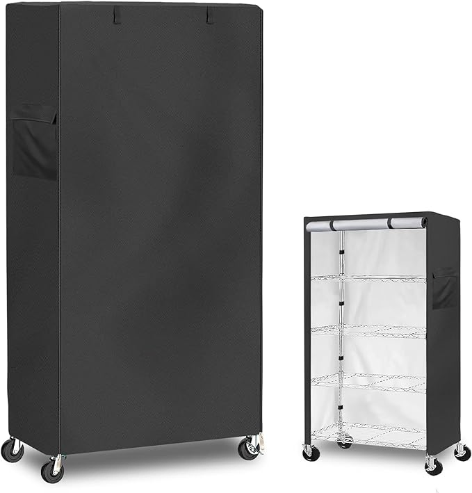 Waterproof Garage Storage with Shelving with Cover Metal Rack