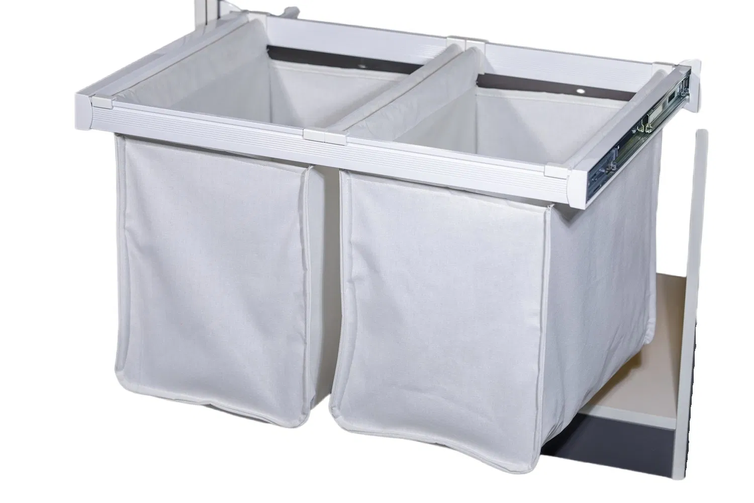 Tekey Pull out Hamper Drawer Bag with Removable Bags Sliding Canvas Hamper with Hanging Rod Detachable Pull-out Laundry Bags Laundry Sorter Clothing Storage Bag