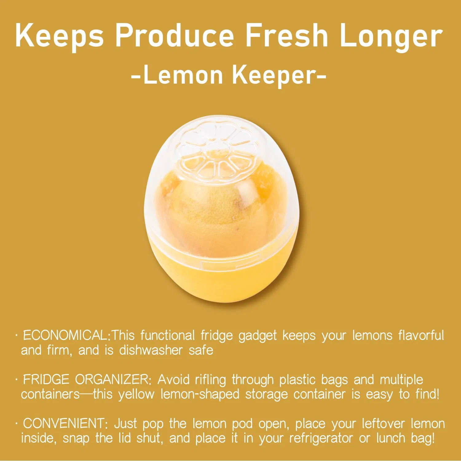 Lemon Crisper Box Fruit and Vegetable Storage Containers Refrigerator Box Storage Bowls Saver Holder Keeper