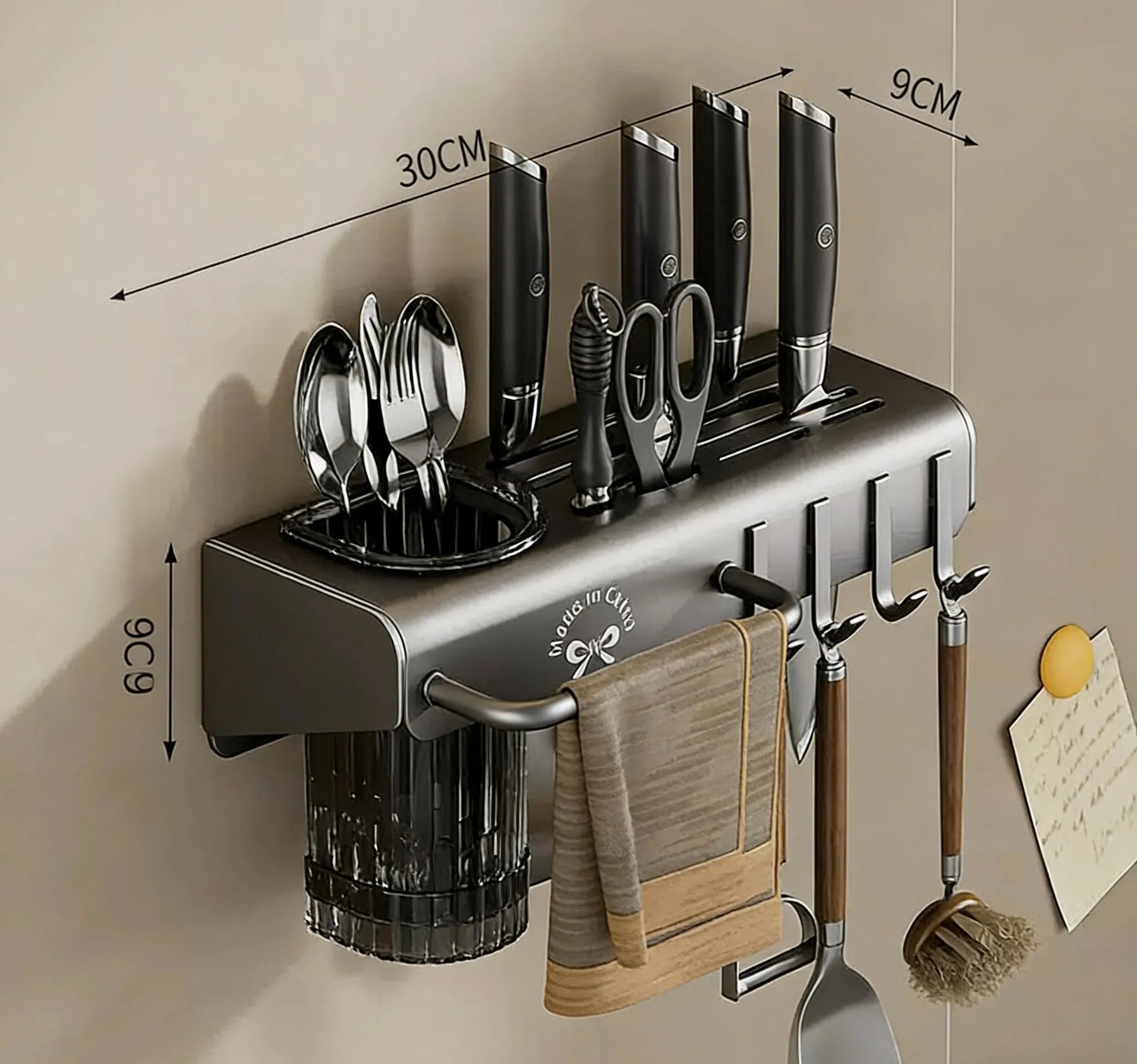 Wall-Mounted Chopsticks Storage Box, Kitchen Knife Rack, Multi-Functional One-Piece Chopstick Holder, Punch-Free Holder for Home Ues