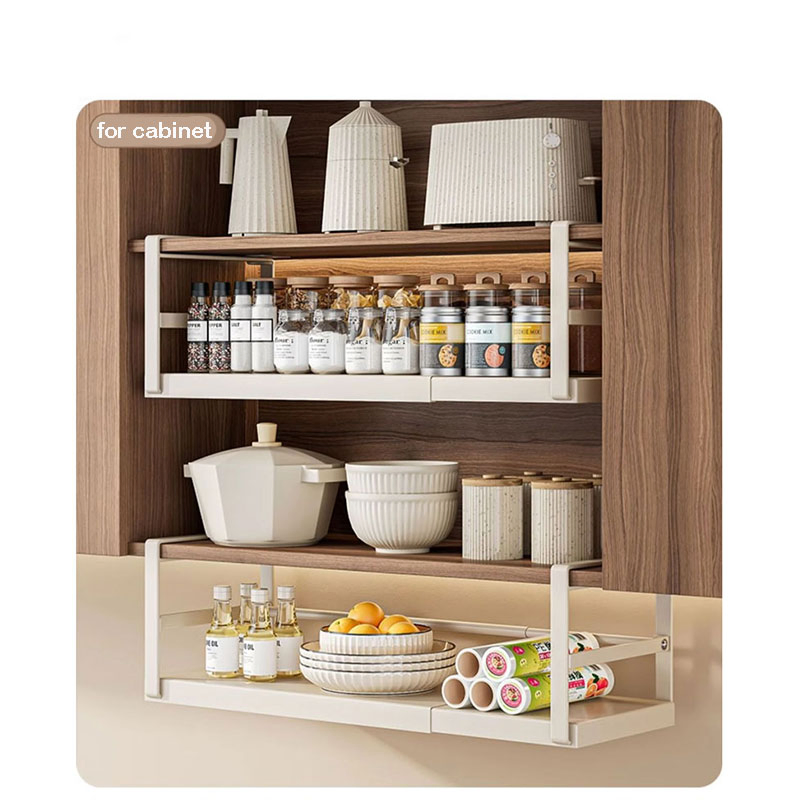 Telescopic Under Cabinet Hanging Basket, Cupboard Storage Shelf for Kitchen Organization