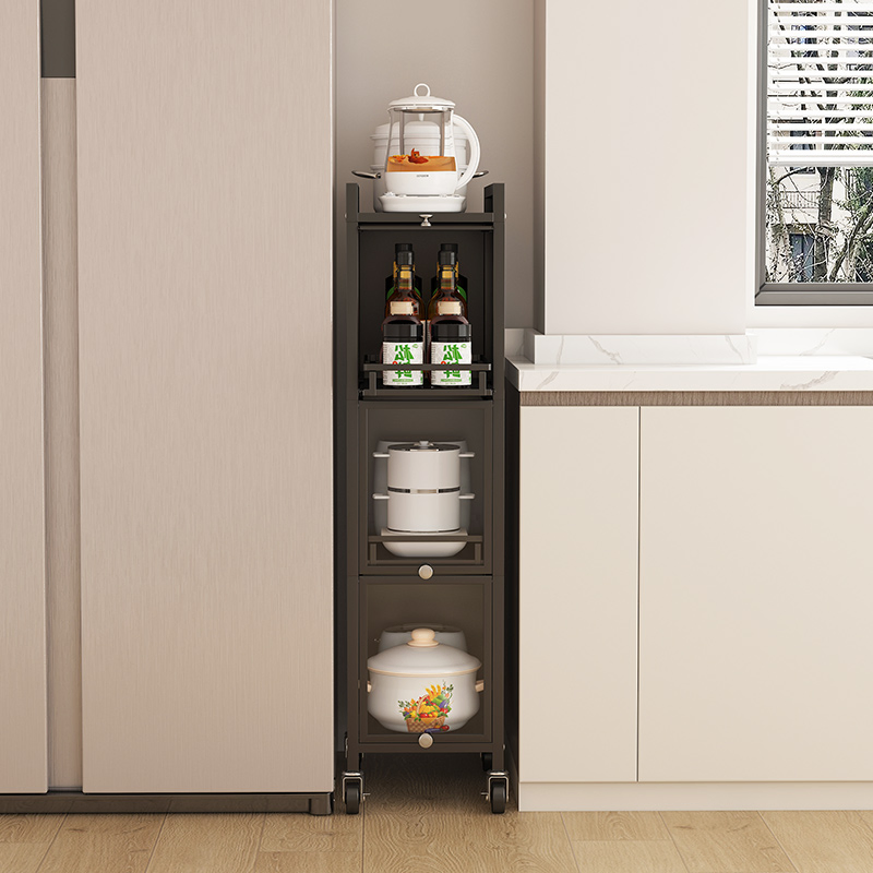Functional Multi-Layer Optional Refrigerator Gapfloor Standing Storage Rack for Utensils and More