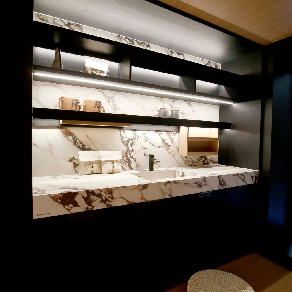 Xh Hot Sale Minimalist Brown Kitchen Cabinets with Durable Hardware