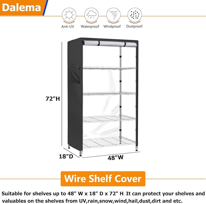 Waterproof Garage Storage with Shelving with Cover Metal Rack