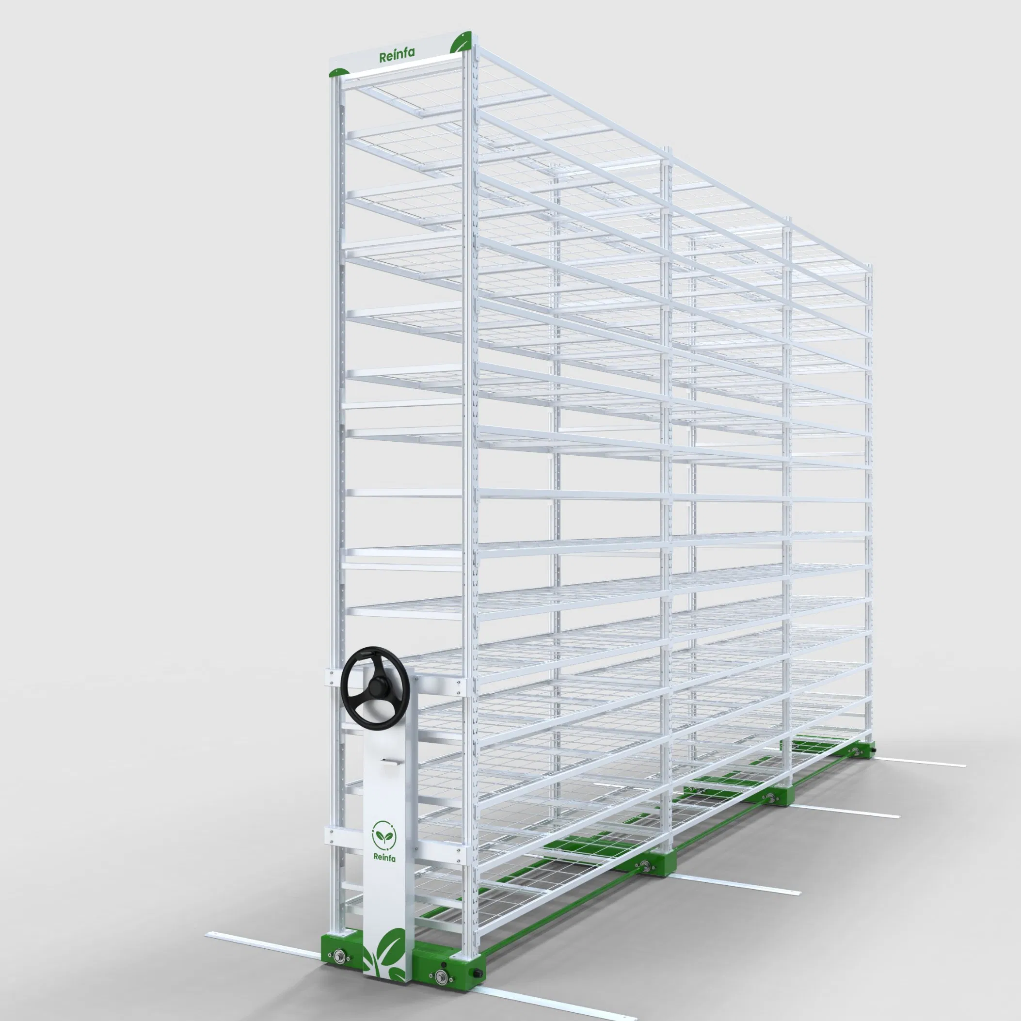 Movable Multi-Layer Plant Shelving System with Wheels for Greenhouse Gardening