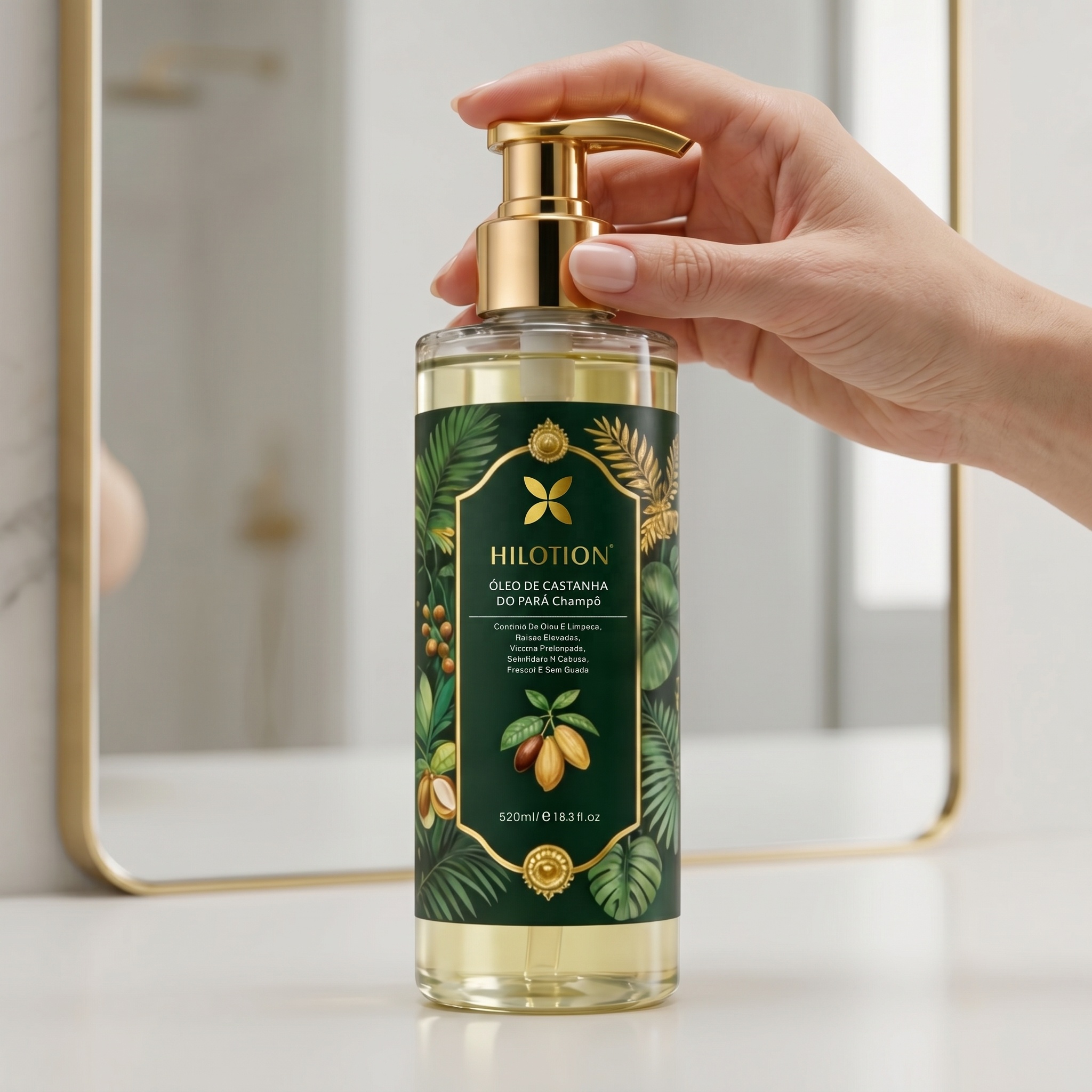 Hilotion Professional Brazilian Nuts Hair Moisturizing Keratin Shampoo with Macadamia, Argan Oil to Rebuild the Hair Cuticle