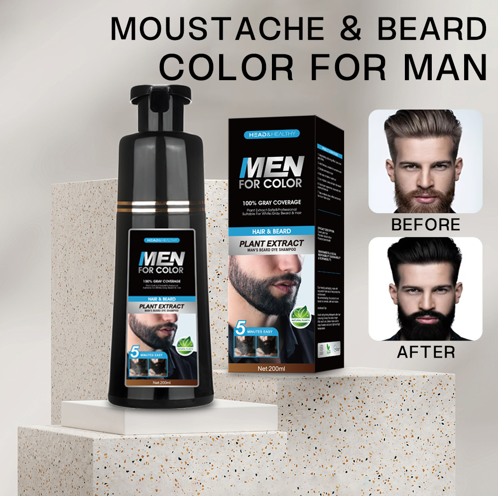 Premium Quality Hair Dye Shampoo for Men with Herbal Extract